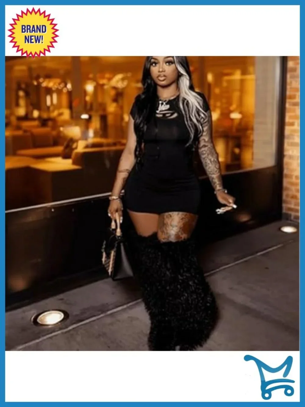 Over the Knee Faux Fur Boots Winter Thigh High Fluffy Snow Boots